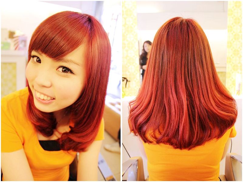 以前都是<em>染</em>橘<em>红色</em>!